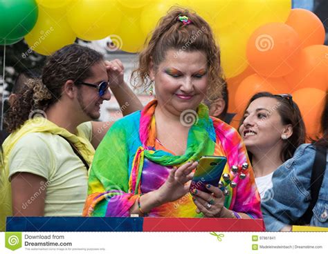 Woman Participating In Prague Pride A Big Gay And Lesbian Pride Editorial Photo Image Of