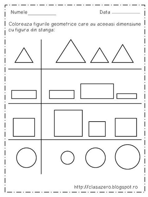 Clasa Pregatitoare Fisa De Lucru Figuri Geometrice School Worksheets