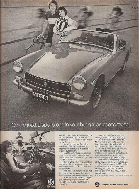 Mg Midget Advert 1973 Usa Triggers Retro Road Tests Flickr