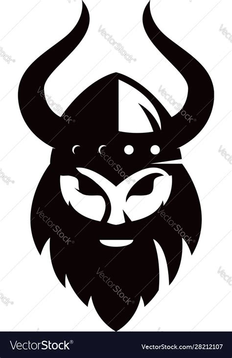 Viking Head Silhouette Royalty Free Vector Image
