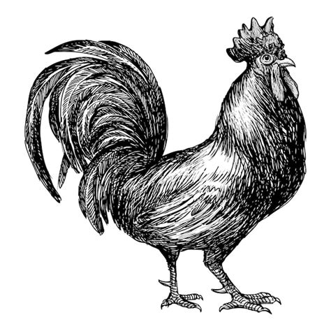 Premium Vector Hand Drawing Of Big Domestic Cock