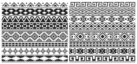 Mexican Aztec Mayan Border Patterns 15600164 Vector Art At Vecteezy