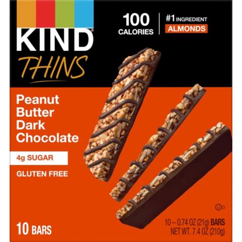 Kind Thins Peanut Butter Dark Chocolate Nut Bars 10 Ct Kroger