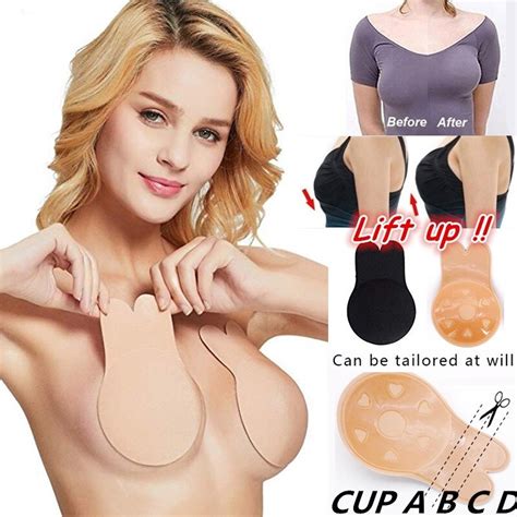Women Self Adhesive Push Up Bra Sexy Backless Invisible Silicone Bras Gel Stick Strapless
