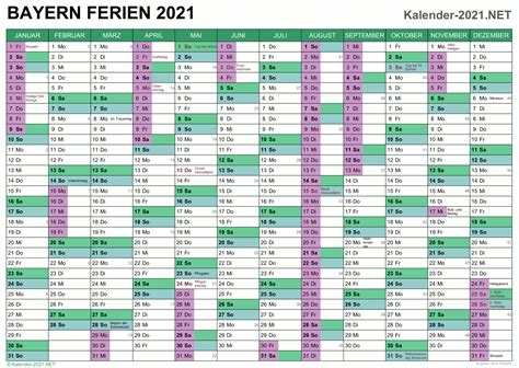 Jahreskalender selbst ausdrucken mit feiertagen für 2018 und weitere. FERIEN Bayern 2021 - Ferienkalender & Übersicht