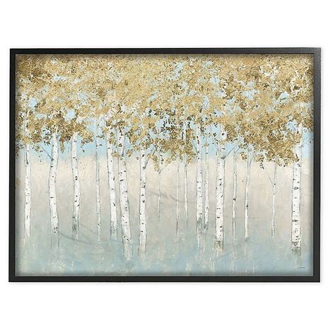 Abstract Gold Tree Landscape Framed Wall Art In Black Bed Bath