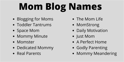 400 mom blog names that everyone will love