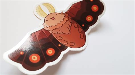 Kawaii Mothman Sticker Cute Cuddly Moth Vinyl Sticker For Etsy