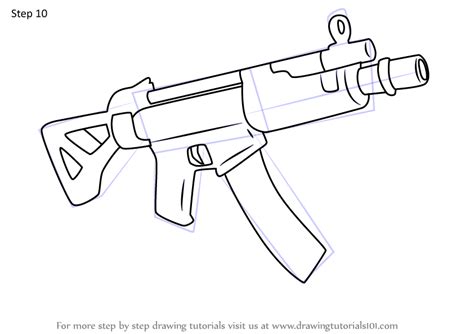 Free printable coloring pages for gun pusat hobi. Step by Step How to Draw Submachine Gun from Fortnite ...