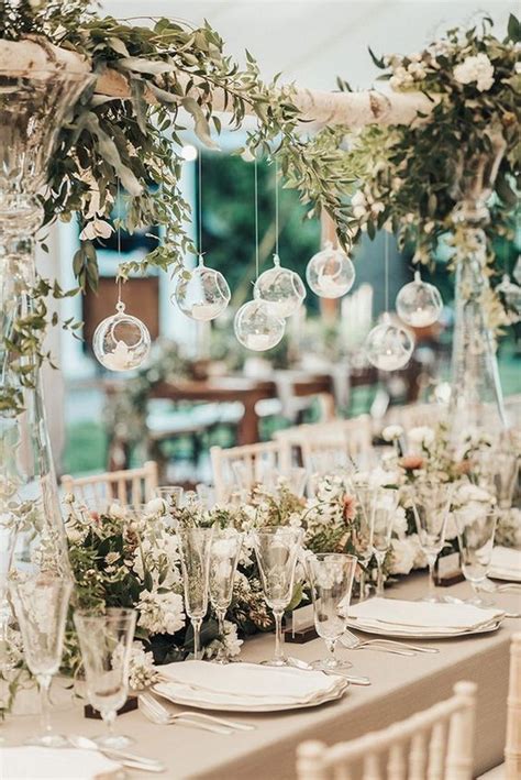 Elegant Wedding Reception Ideas With Hanging Candles