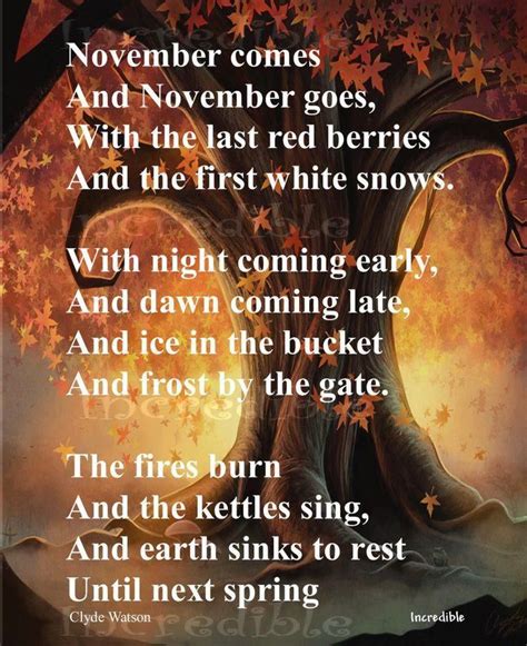 Beautiful Poem For November With Images Autumn Poems Words Poems