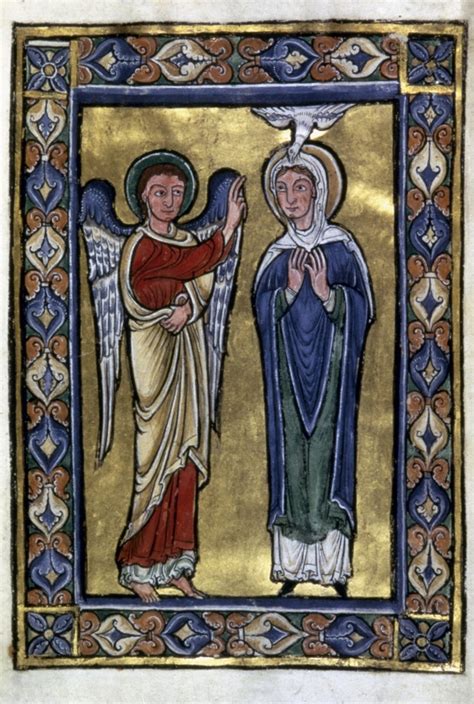 The Annunciation Nfrench Manuscript Illumination Late 12th Or Early