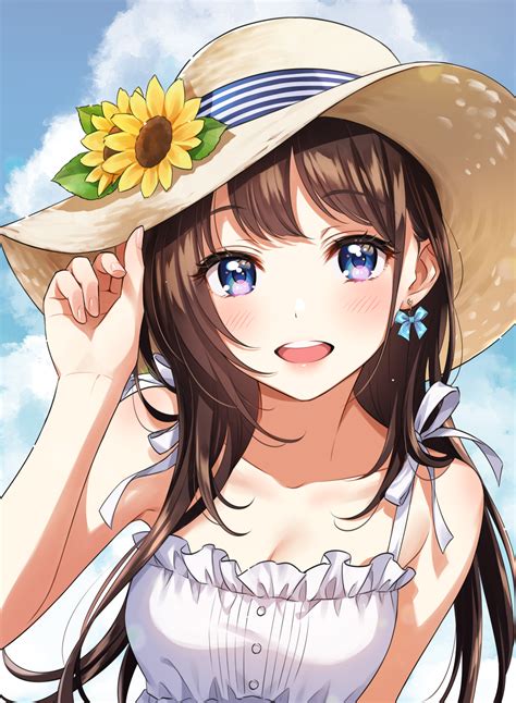 431945 Sun Hats Photography Anime Girls Sunflowers Mocah Hd Wallpapers