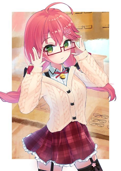 Sakura Miko With Her Glasses Rvirtualyoutubers