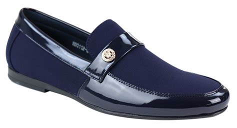 Mens Slip On Iconic Loafer Shoes Patent Shiny Leather Smart Casual Ebay
