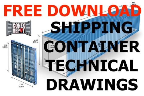 Shipping Container Drawings Conex Depot
