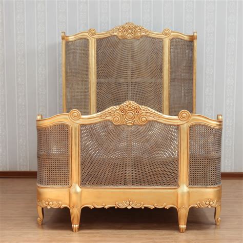 Queen size rattan mat for bed chinese summer accessories cool feeling bamboo mat. French Carved Rattan Bed with High Headboard B001 - Lock ...