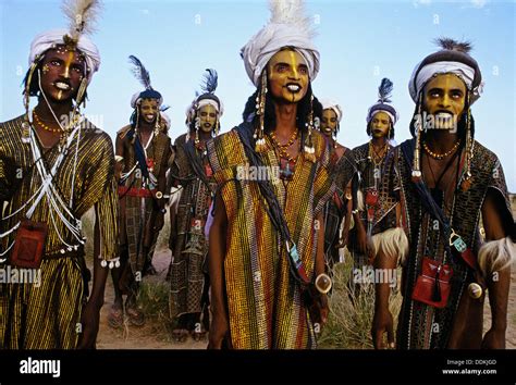 Wodaabe Or Bororo Men In The Cure Salee Festival Niger Stock Photo