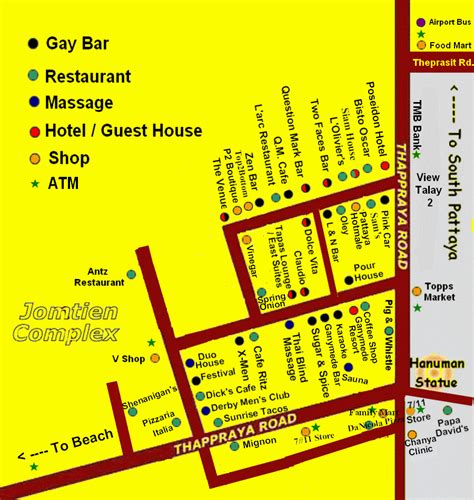 Gay Jomtien Beach Jomtien Complex Map