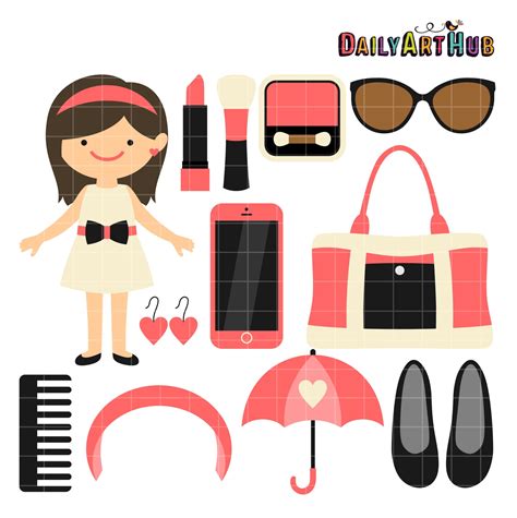 Girly Stuff Clipart Vector Pack Girly Things Girly Clipart Makeup Clipart Pretty Things