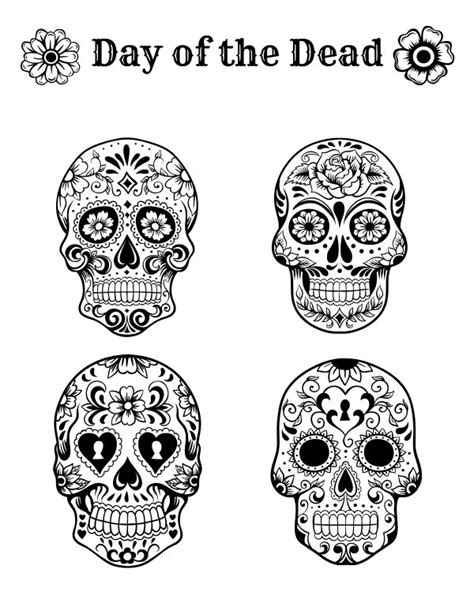 New & stunning free coloring pages for adults. Free Printable Day of the Dead Coloring Page | Skull ...