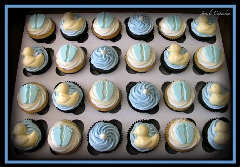 Marble cake, buttercream frosting, sprinkled with pearl nonparials. Swirls Cupcakes!: IT'S A BOY! Baby Shower Cupcakes