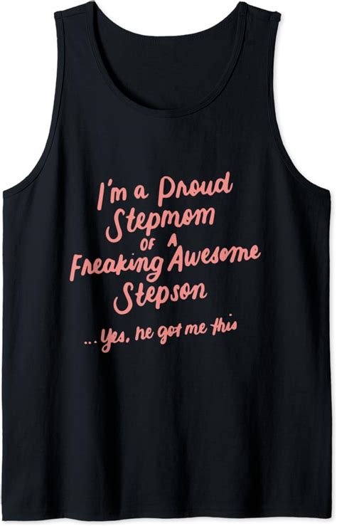Amazon Com I M A Proud Stepmom Of A Freaking Awesome Stepson Bonus Mom Tank Top Clothing