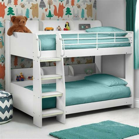 This loft bed is the ultimate solution if you're looking for a functional bed and to maximize space. Domino White Wooden and Metal Kids Storage Bunk Beds - 3ft ...