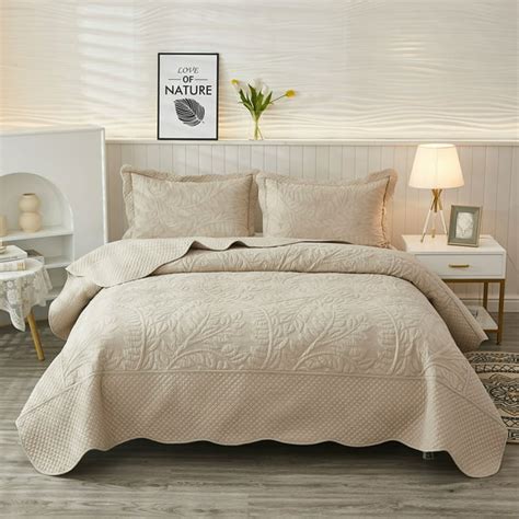 Marcielo 3 Piece 100 Cotton Oversized Bedspread Set Coverlet Set