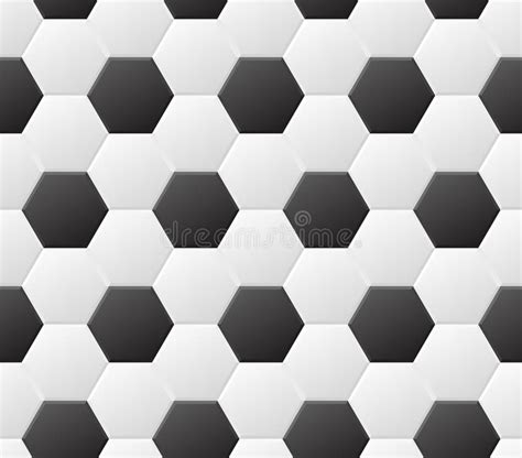 Seamless Soccer Black And White Pattern Vector Sport Background Stock