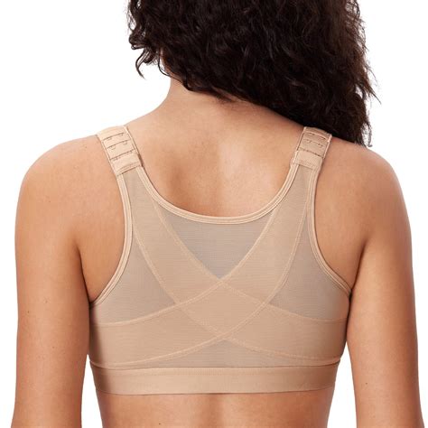 Delimira Women S Full Coverage Front Closure Wire Free Back Support