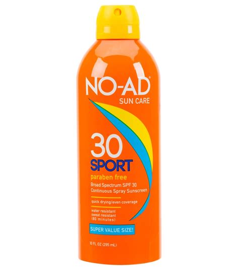 No Ad Sport Spf 30 Continuous Spray Sunscreen 10oz At