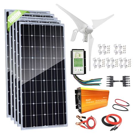 buy 1000w solar and wind power kits cabin off grid system for charging 12v battery 400w wind