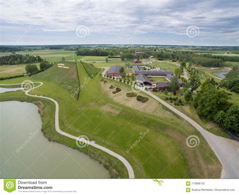 Aerial View Of Harmony Park In Lithuania And Letters `lithuania Stock