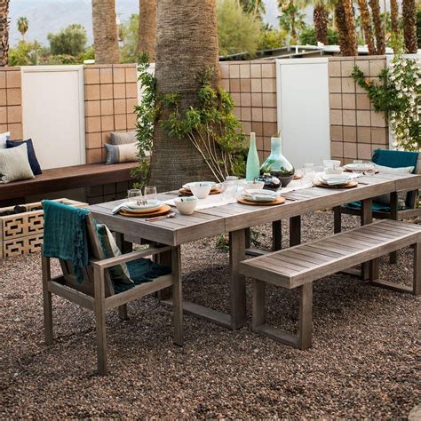 Portside Outdoor Expandable Dining Table Weathered Grey West Elm