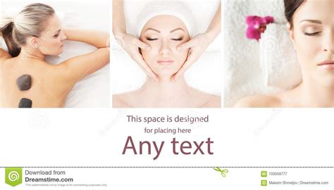 Traditional Spa Concept Wellness Massage And Skin Care Collage Stock