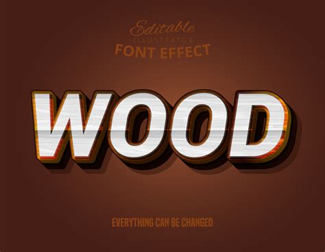 Wood Text Editable Text Effect 694207 Vector Art At Vecteezy