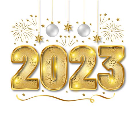 3d Luxury Golden 2023 With Gold Dots Happy New Year Clipart Transparent