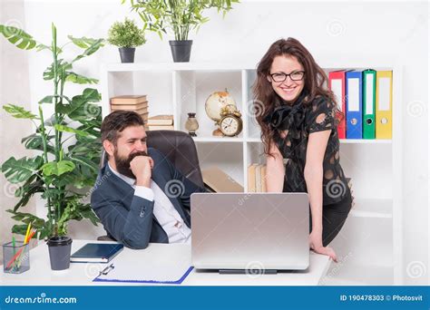 Business Couple Working Couple In Office Man And Woman Boss Manager