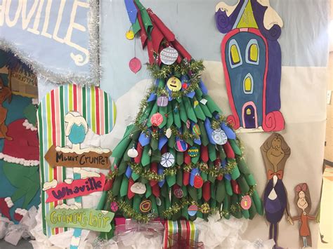 Christmas School Door Decorating Contest Grinch Whoville Christmas Tree