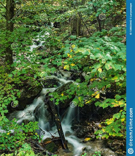 Hidden Cascading Waterfalls In Blue Ridge Mountains Stock Photo Image