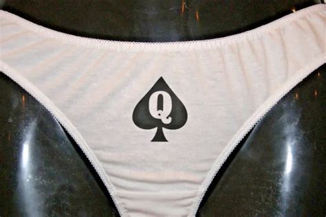 Queen Of Spades Hotwife Bbc Cuckold Sexy Qos Thong Panties Underwear White Black 28 55