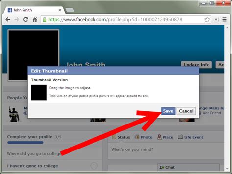 How To Modify The Thumbnail Of The Facebook Profile Picture