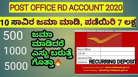 Post Office RD Scheme Monthly Deposit Scheme Recurring Deposit And