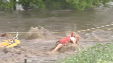 Dramatic Rescue As Girl Saved From Raging Flood Us News Sky News