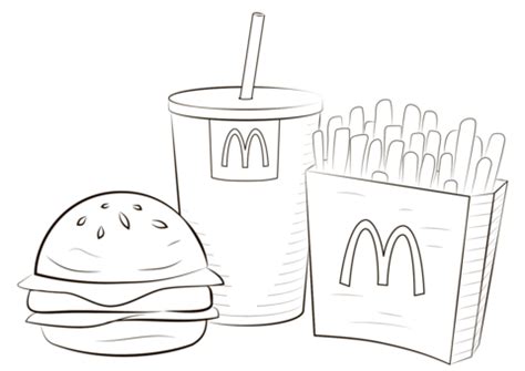 Cheeseburger coloring pages, how to draw a hamburger step by step. McDonalds Food coloring page | Free Printable Coloring Pages