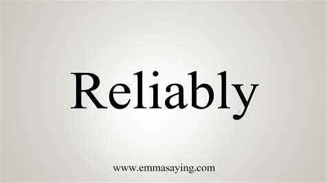 How To Say Reliably - YouTube