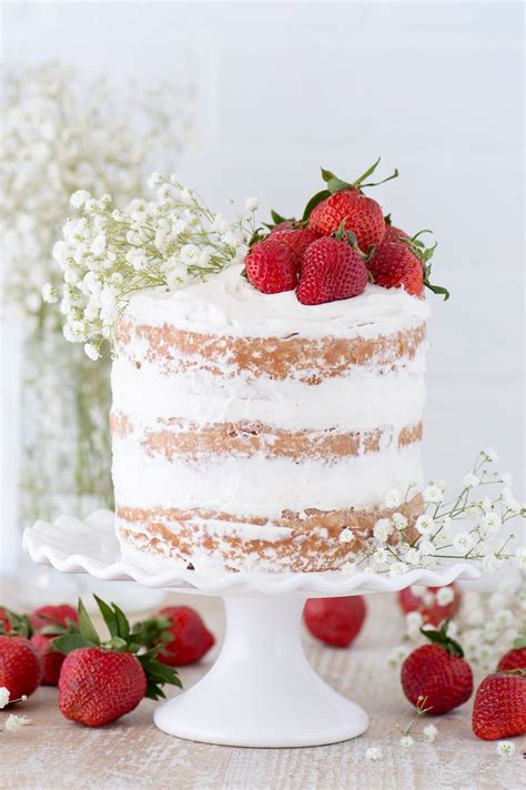 Strawberries And Cream Naked Cake The First Year