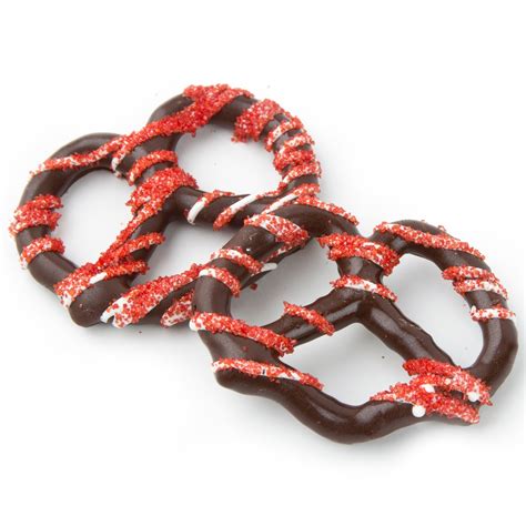 Chocolate Covered Pretzels With Red Sugar 10ct Box Chocolate