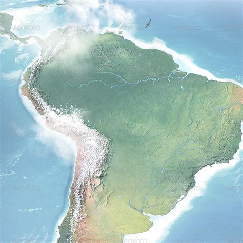 Realistic South America Map Layered By Giallo Graphicriver